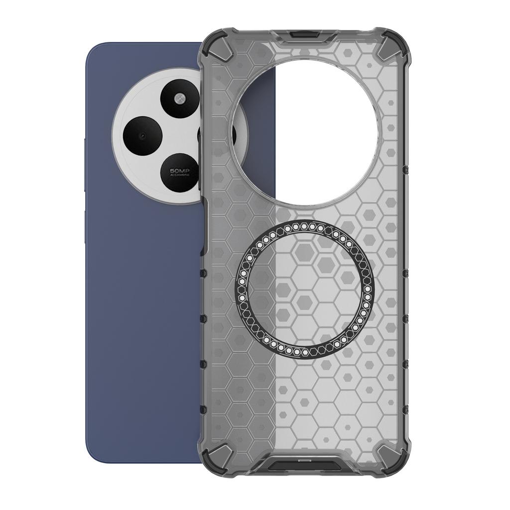 For Xiaomi Poco C75 4G/Redmi 14R 5G/14C 4G Magnetic Case Honeycomb Design TPU+PC Phone Cover