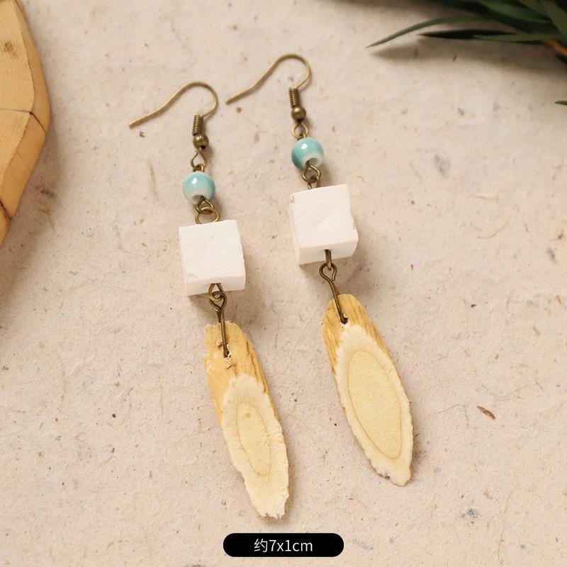 Original Design Traditional Chinese Medicine Plant Earrings Retro Literature Natural Fruit Handmade Long Earrings Women