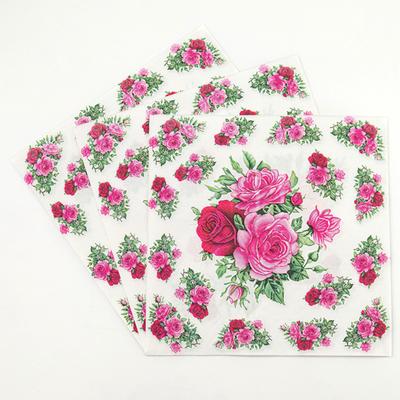 20/60Pcs Pink Flower Printed Disposable Napkins, Paper Napkins Tissues for Weddings, Party, Festivals, Anniversary Celebrations