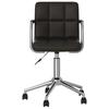 Vidaxl Swivel Office Chair, Black, Upholstered with Faux Leather