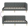 Corner Bed Frame Dark Grey 90 X 190 Cm Fabric