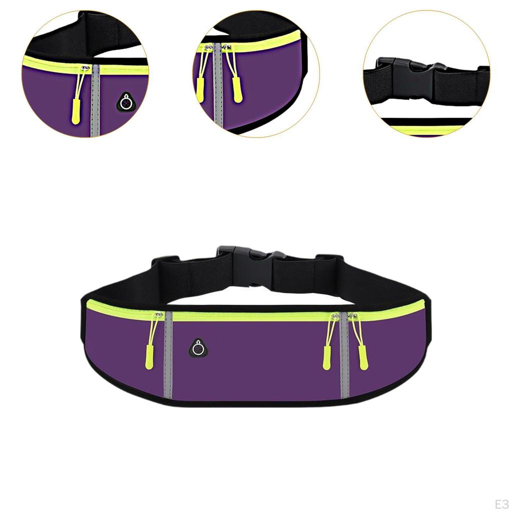 Running Belt Fanny Pack Exercise Waist Pouch with Headphone Hole Bag Waistband for