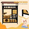 Outdoor Cat Shelter, Four-Tier Wooden Feral Cat House, with Suspension Bridge, Cat Houses, Balcony, Escape Doors