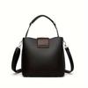 Contrast color square buckle bucket bag women's shoulder messenger bag