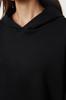 Women's Fashionable Stylish Sweatshirt Black Hooded Stitching Detailed Regular Normal Cut Soft Touch Knitted Sweatshirt