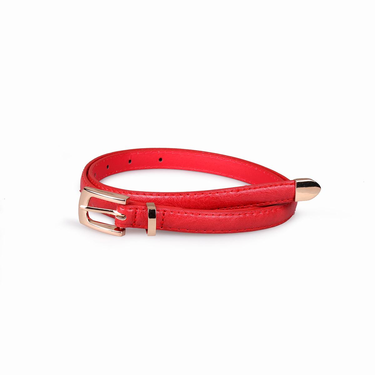 

New Shrimp Leather Net Women s Versatile Three-piece Set Thin Belt Women s Belt Red White Black 100cm