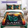 3pcs Custom Name Dungeons & Dragons Bedding Set Duvet Cover Closure Includes 1 Duvet Cover & 2 Pillowcases for All Seasons Bedroom Decor