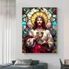 Jesus Christ Stained Glass Posters Canvas Prints Art Mosaic Jesus Religion Portrait Abstract Pop Wall Art Picture for Home De