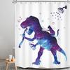 Cartoon Animal Shower Curtains Funny Bathe Dinosaur Cute Black Pet Cat Flower Plant Leaves Kids Bathroom Decor Cloth Curtains