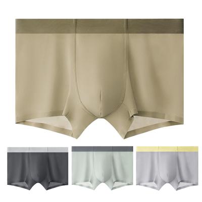 Men Boxer Underwear Elastic Mid-Waist Design Breathable Comfortable Shorts Briefs Ice Silk Seamless Thin Panties