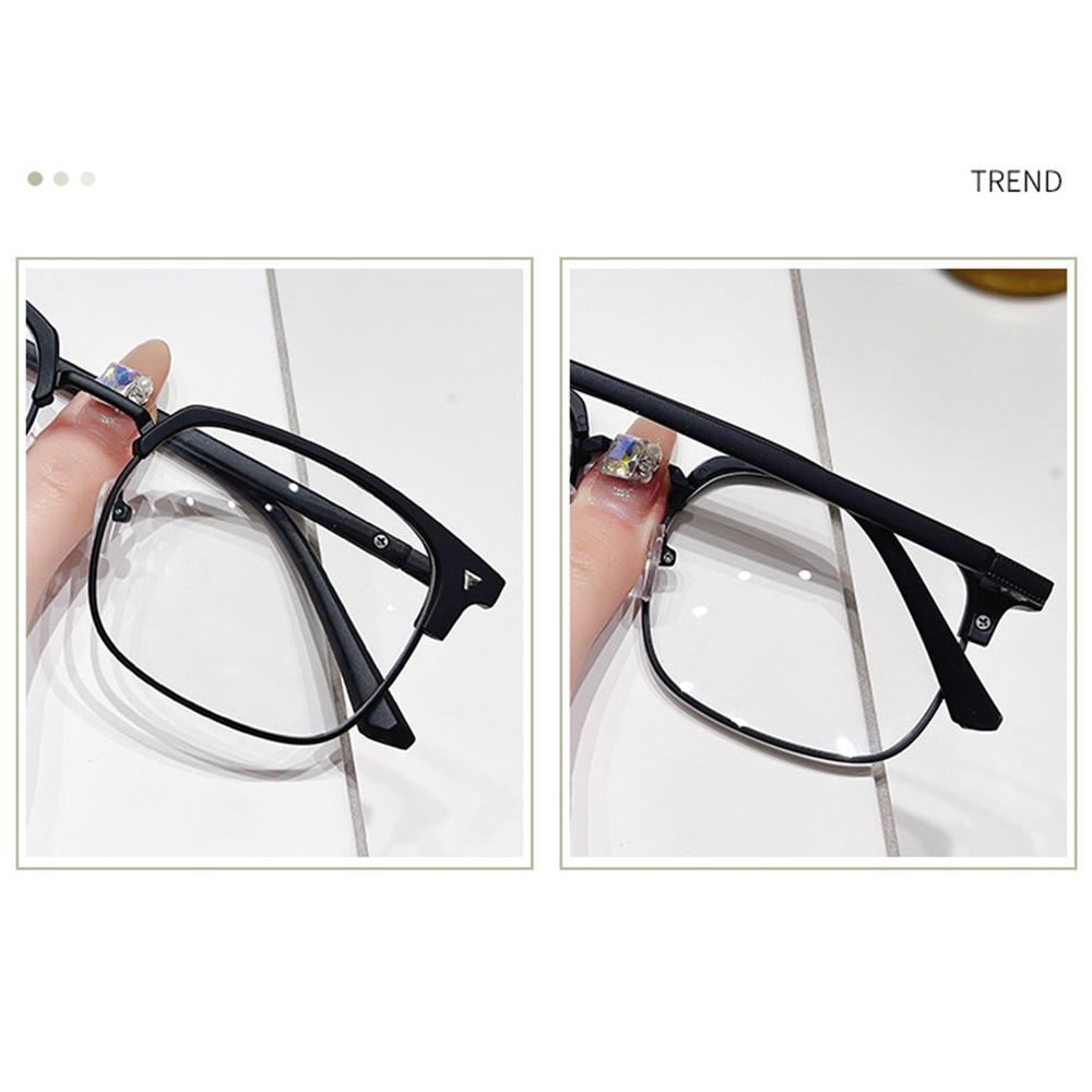 Men Photochromic Glasses Half Frame Finished Myopia Glasses Transparent Color Change Glasses Minus 0 -1.5 -2.0 -4.0
