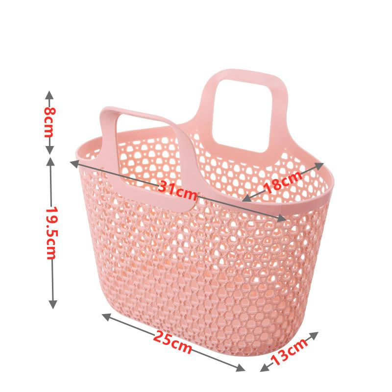 Портативная пластиковая ручная корзина с сотовым узором, легкий, прочный контейнер для хранения для ванной комнаты, кухни и бытовой организации One Size розовый