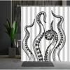 Funny Sea Monster Octopus Shower Curtain Marine Organism Tentacle Black And White Style Bath Curtains Bathroom Decor Fabric Hook
