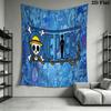 One Piece Straw Hat Pirates Wall Tapestry Aesthetic Wall Hanging Printed Fabric Blanket Decorative Tapestries For Bedroom Living Room Home Decor