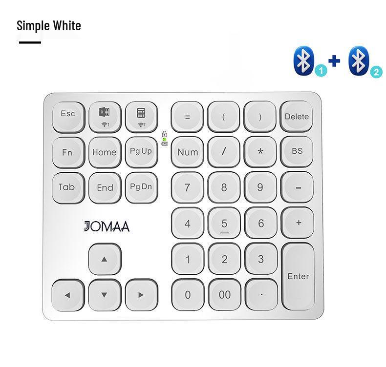 JOMAA Dual Bluetooth Rechargeable Wireless Number Pad for Office and Finance