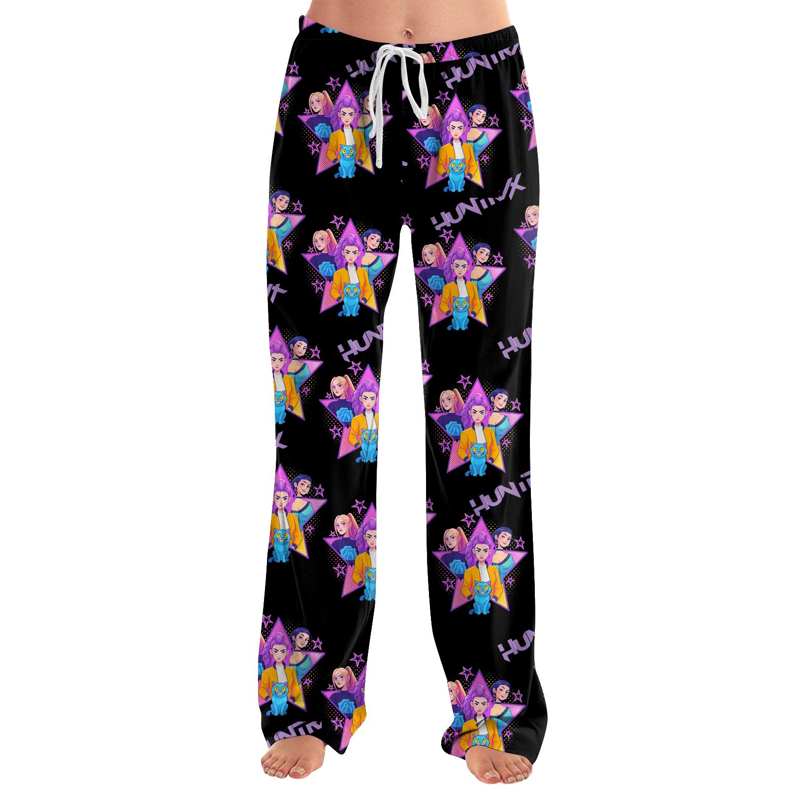 

Женские пижамные штаны, одежда для сна, повседневные брюки с эластичной резинкой на талии, удобные прямые свободные брюки для йоги XXL