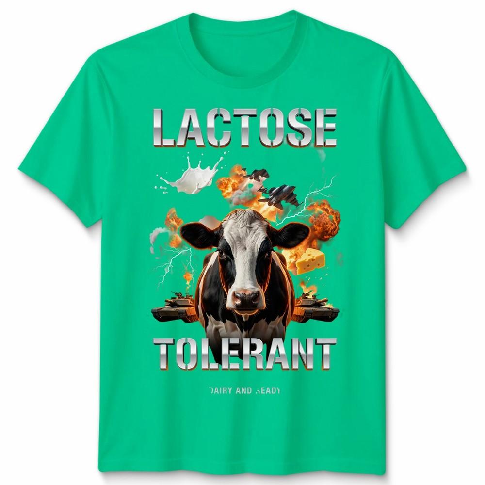 Lactose Tolerant Funny Unisex T Shirt Tee Humor Slogan Graphic Top S