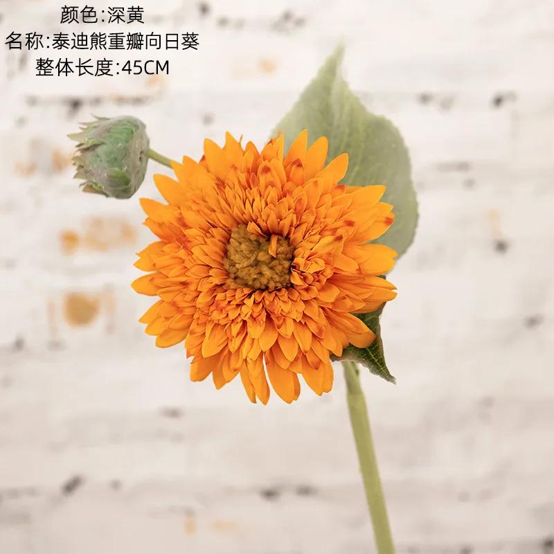 

5Pcs Articial Flocking Sunflower Silk Flower Wedding Decor Bridal Bouquet Home Party Dining Table Decoration Flower Arrangement оранжевый