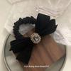 Korean Style Rhinestone Bow Hair Tie – Retro French Headwear Accessory