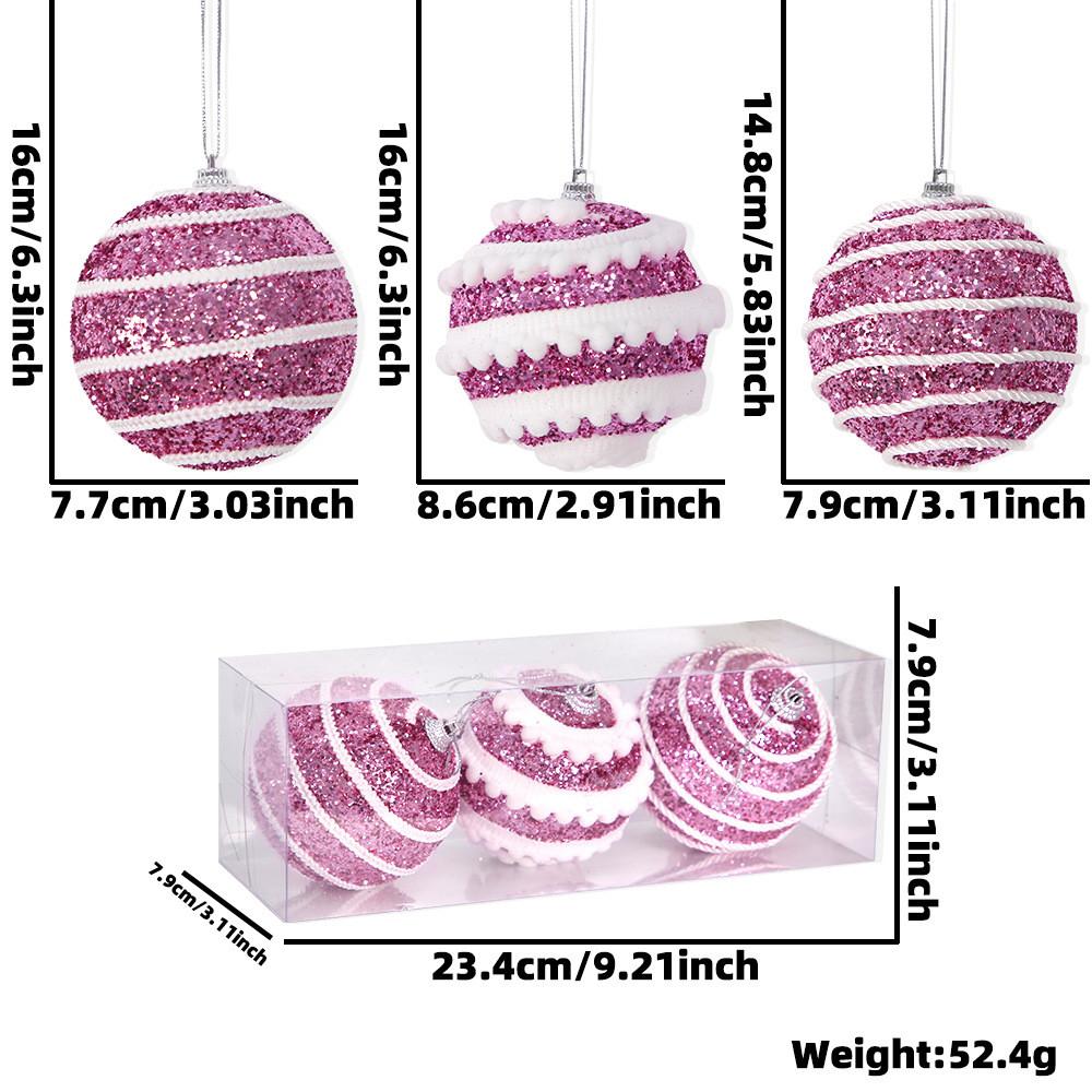 Glamorous Christmas Shimmering Tree Baubles In Silver Pink Gold Red For Cheer Festive