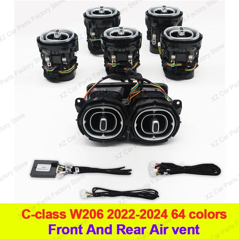 Hot Interior Mouldings 64 Colors Air Vent Ambient Light for Mercedes-Benz C-Class W206 2022 X254 Car RGB Turbine Air Conditionin