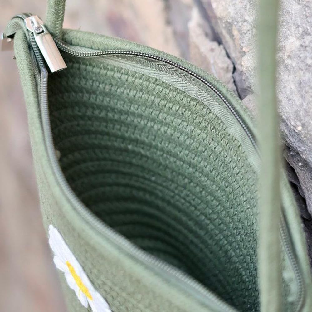 RSINC Attractive Hand Bag | Summer Bag | Cross Body Bag |Kauna Bag | Wovan Bag | Jute Bag | Handmade Bag | Slingbag for Girls | Green Green Jute Bag