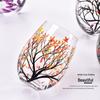 Four Seasons Hand-Painted Crystal Glass Goblet & Egg Cup Set