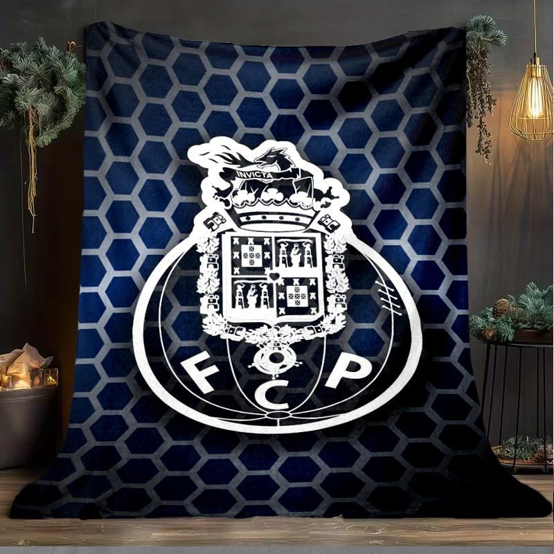 1 Stück FC Porto Design Bedruckte Weiche Flanelldecke Überwurf für Schlafzimmer Wohnzimmer Sofa Camping Reise Fan Geschenke Weihnachtsgeschenke