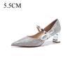Fashion High Heeled for Women 2025 Spring with Pointed and Thick Heels Women's Shoes with Pearls A Straight Ribbon Perfect for Weddings