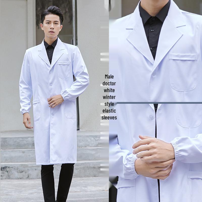 Saint Snowland Îmbrăcăminte medicală unisex: Halat Alb cu Mâneci Lungi și Scurte, Protecție Muncă Albastru pentru Utilizare Spitalicească și de Laborator