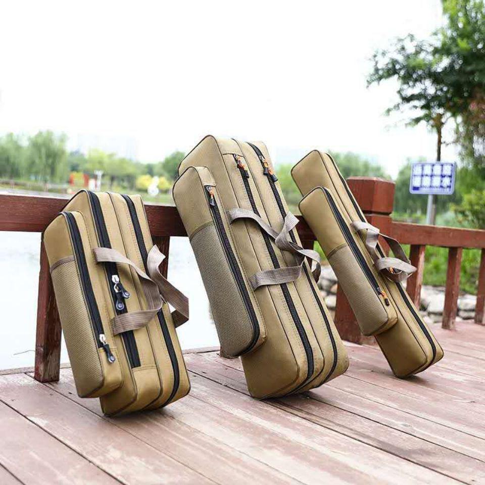 A1R Mini Multi-Layer Fishing Rod Bag - Canvas Gear Bag for Ice & Standard Fishing