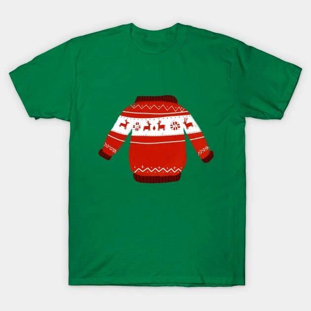 Ugly Christmas Sweater Reindeer Made in Australia T-Shirt S