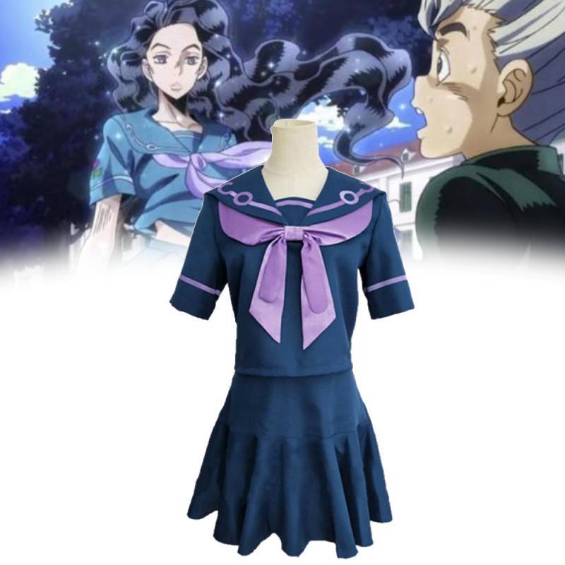 Jojos Bizarre Adventure Yamagishi Yukako Cosplay Costume With Polyester Fabric For Anime Role Play