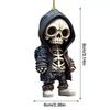 Acrylic Playful Skeleton Car Hanging Decoration Colorful Halloween Accessory Car