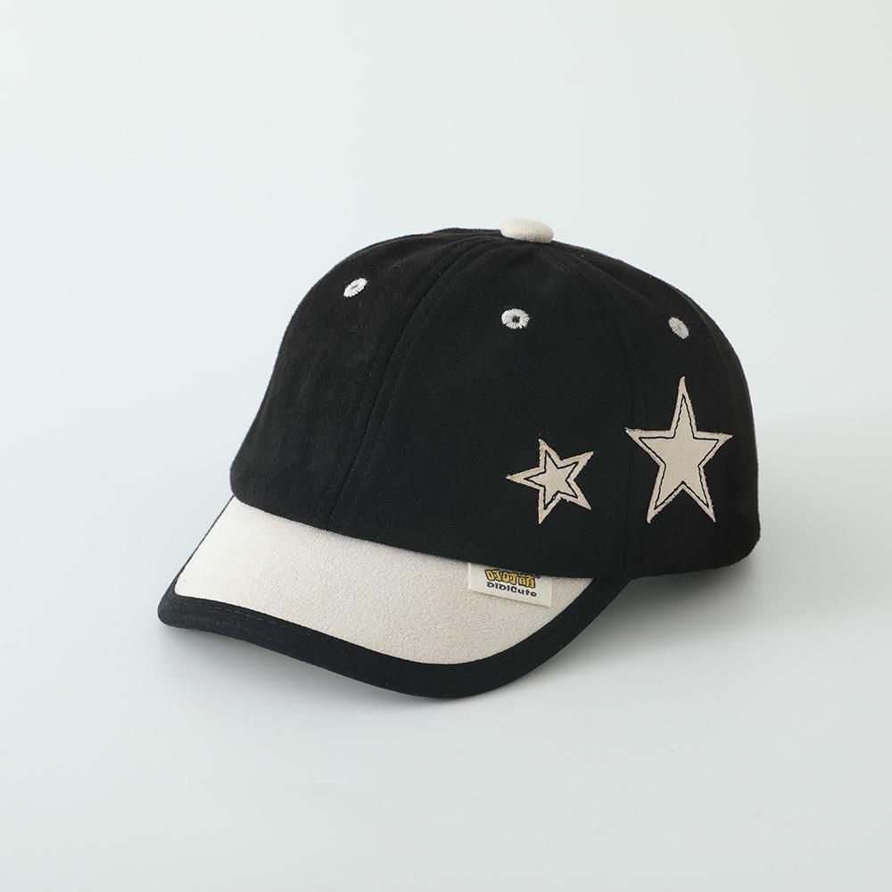 Kids Autumn Star Embroidered Baseball Cap Soft Cotton Duckbill Hat Casual Versatile Sun Protection Cap For Boys And Girls