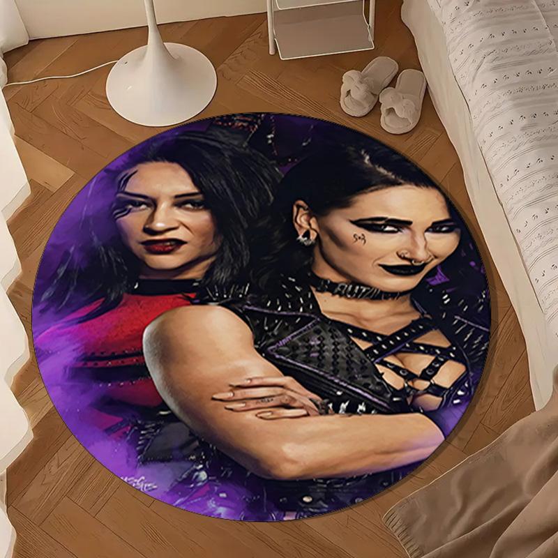 Dark Rhea wrestler Fashion Round Rug for Livingroom,Bedroom, Palyroom, Chair Rug, Area rug, Circle Carpet, Large Size Fan Christmas gift
