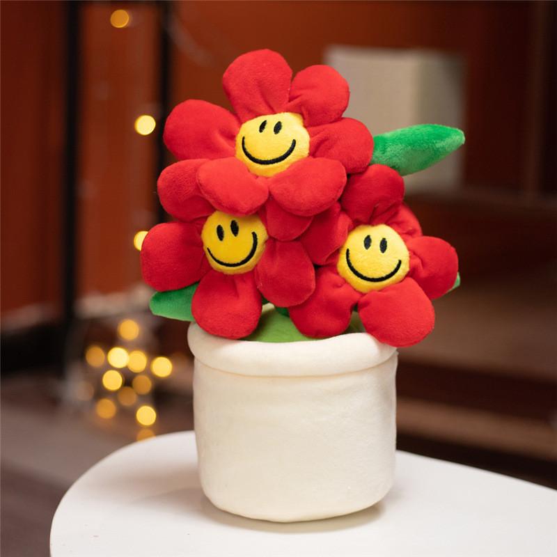 Decoration Plush Sunflower Toy Home Decoration Waist Support Plant Doll Pot
