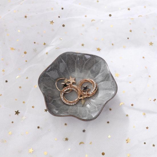 Yousheng Soy Sauce Dish Plate, Ceramic Lotus Leaf Design, High-Temperature Fired Unique Texture Jewelry Holder, for Soy Sauce Dipping Vinegar