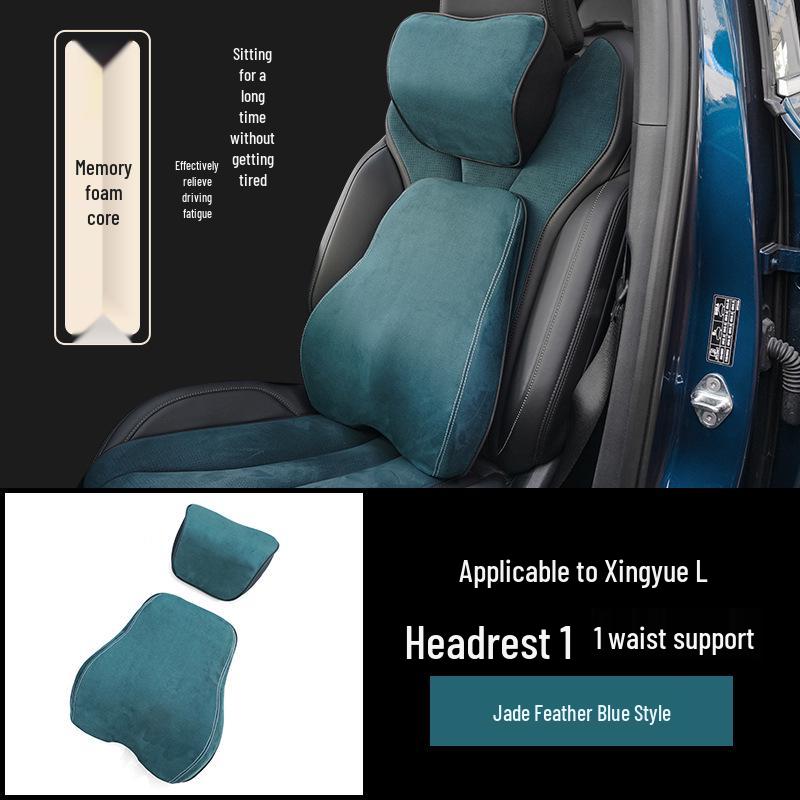 Memory Foam Neck and Lumbar Support Set for Geely Xingyue L: Seat Covers, Headrest, and Backrest