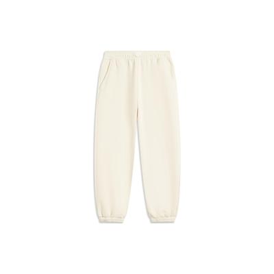 Li Ning X League Of Legends Colaboração Cor Sólida Casual Punho Elástico Calças Esportivas Tricotadas Calças Femininas Off-White AKLTE24-1