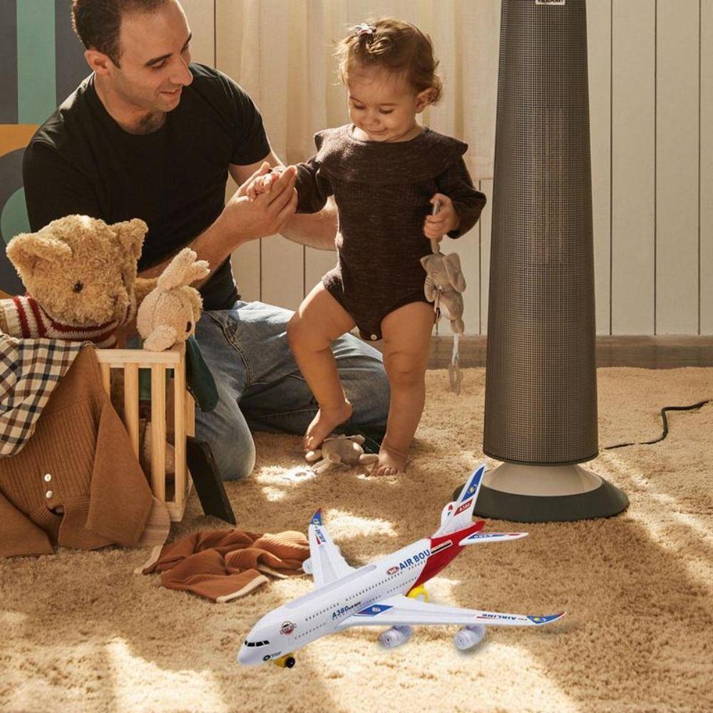 Sound and Light Electronic Aeroplane Toy Automatic Rotation LED Airbus Toys  Children's Toys