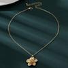 Wrinkled Flower Collarbone Chain Golden Jewelry Accessories New Flower Pendant Necklace  Women
