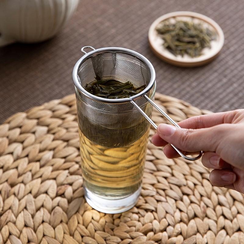 Stainless Steel Tea Infuser Reusable Tea Leak Filter Teapot Strainer Single Ear Shape Coffee Herb Spice Diffuser With Handle