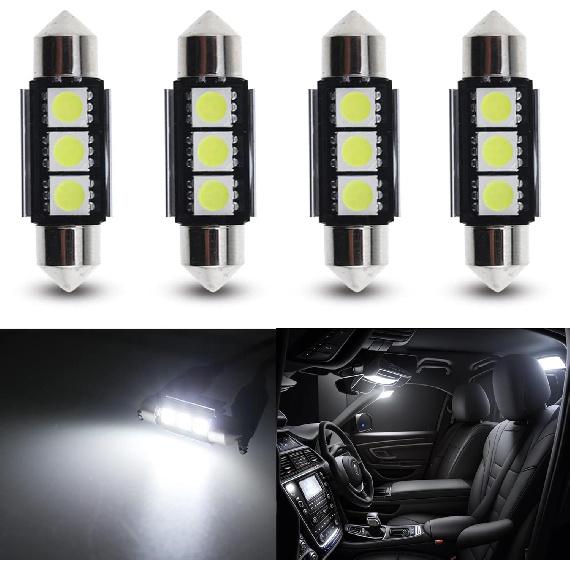 9-30V Extremely Bright 6411 6418 C5W Festoon LED Bulbs Error Free 1.5" 36mm for Interior Map Dome Lights and License Plate Courtesy Door Lights, Pure