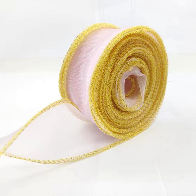1 Roll Diy Bow Bouquet Voile Ribbons 4X900Cm Fishtail Organza Ribbon Reflective Iridescent Wavy Edge Ribbon For Gift Wrapping