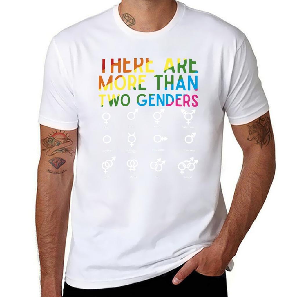 There Are More Than 2 Genders Rainbow Pride Flag Support Genderqueer T-Shirt man t shirts graphic t shirt personalised T-Shirt