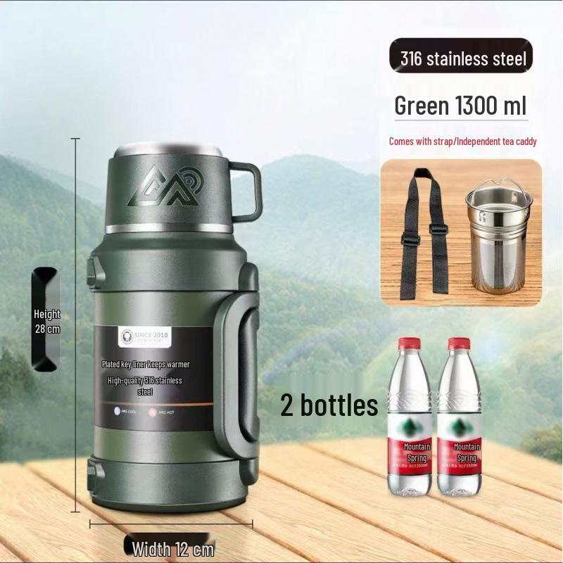 

Thermos Stainless Steel Travel Kettle - Large Capacity Insulated Hot Water Bottle for Outdoor and Car Use