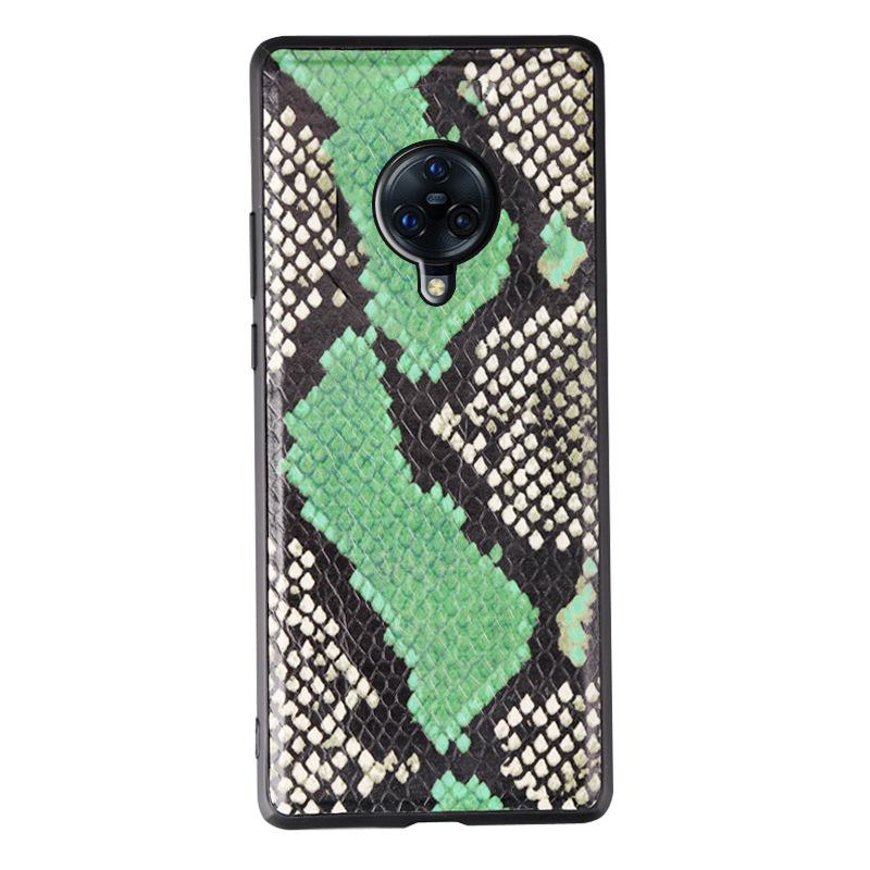

Чехол для Vivo Nex3 из натуральной кожи с рисунком под кожу питона с полным покрытием: Высококлассная защита для вашего телефона Nex3s. Vivo Nex3 зелёный