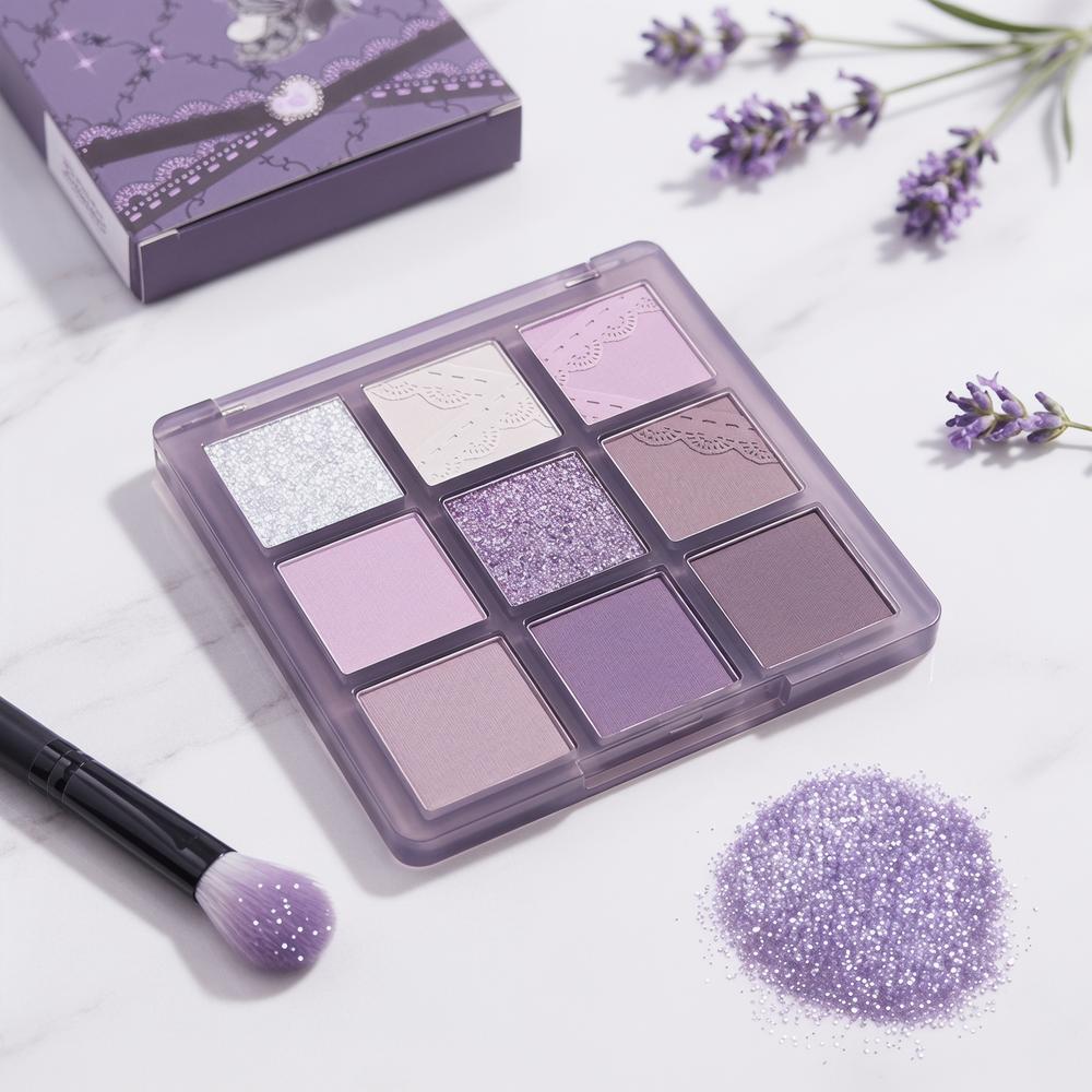 Women's Eyeshadow Palette Purple New Shadow Pearly Green Makeup 9 Colors New Product, 1 Pcs, Purple Series