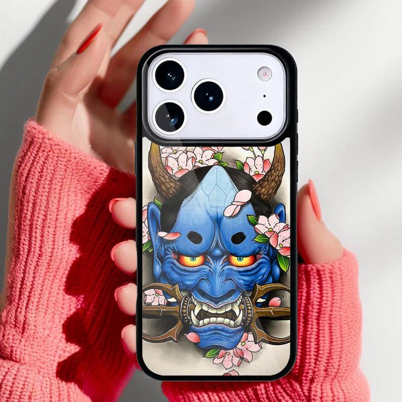 Oni Hannya Dämonenmaske Handyhülle für iPhone 17 Air 16e 15 14 13 Pro Max Rückabdeckung für 12 11 Pro Hülle